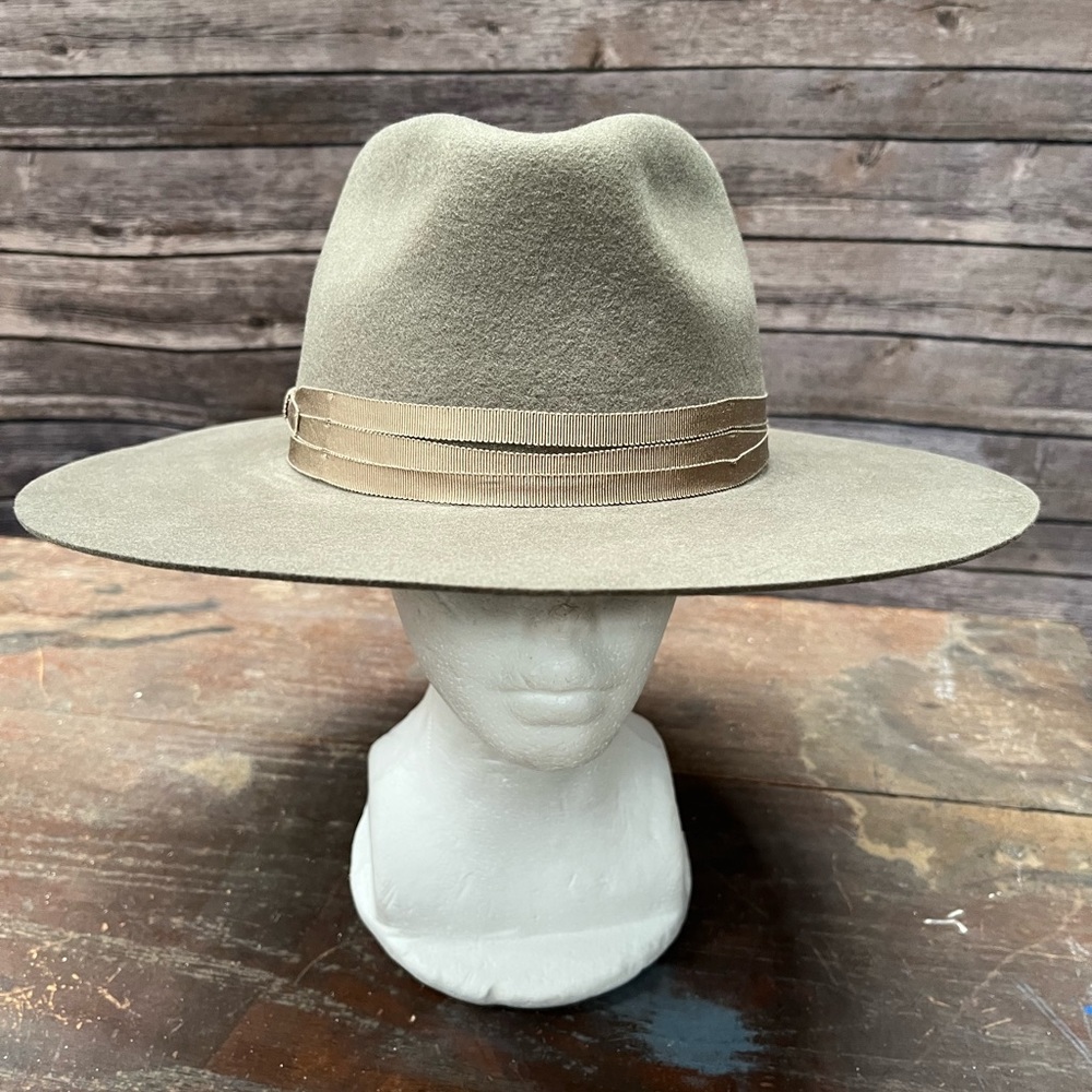 Dusty Sage stiff brim fedora hat NWT